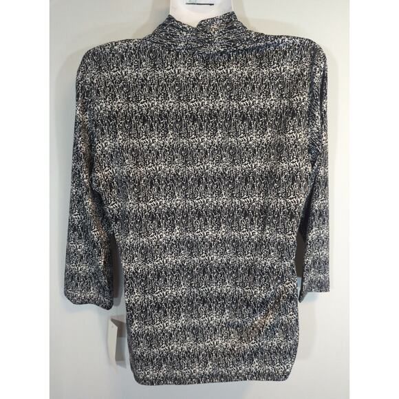 Coral Bay Black & Tan Print Duet Top - Size PL -  Black Tank & Cardigan SET NWT - Picture 7 of 10